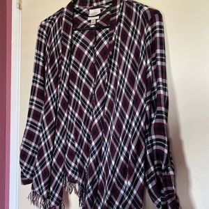 Light knitted plaid cardigan